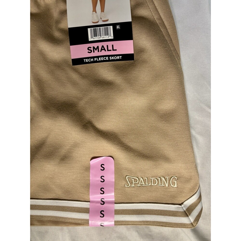 Spalding Women's Elastic Waist Side Pockets Relaxed Fit Skort Size Small Beige - Picture 2 of 8